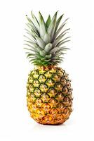 ai genererad färsk ananas isolerat på vit bakgrund - tropisk frukt begrepp. skapas med generativ ai foto