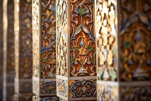 ai genererad invecklad islamic bricka konst foto