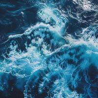 ai genererad hav blå vågor foto