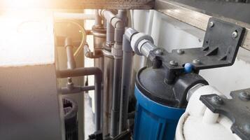 filtrera för vatten behandling i fabriksvatten rening. foto
