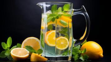 ai genererad citrus- citronsaft med is foto