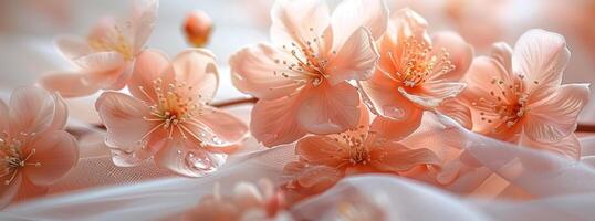 ai genererad skön rosa blommor för en brud foto