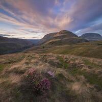 ai genererad pastell himmel på loughrigg föll, de sjö distrikt i England foto