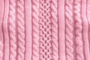 ai genererad mjuk mönster rosa Tröja fiber. generera ai foto