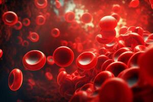 ai genererad avgörande röd blod celler. generera ai foto