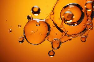 ai genererad koncentrerad orange olja droppar. generera ai foto