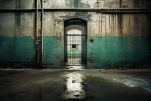 ai genererad imponerande fängelse dörrar. generera ai foto