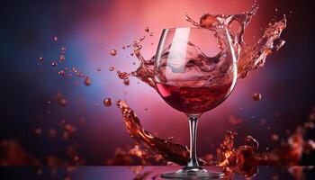 ai genererad lyx firande häller röd vin, glas reflekterande elegans och roman genererad förbi ai foto
