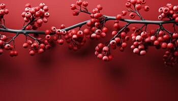 ai genererad färsk rönnbär symbolisera de ljus säsong av vinter- genererad förbi ai foto