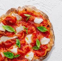 fyrkant margherita pizza topp se foto