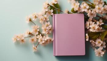 ai genererad friskhet av springtime blommar på en gren, natur skönhet i rosa genererad förbi ai foto