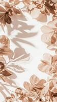 ai genererad vit ark täckt i brun löv. generativ ai. foto
