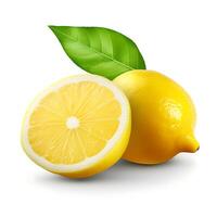 ai genererad citron- isolerat på vit bakgrund foto