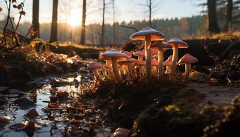 ai genererad de höst skog skönhet i natur stänga upp av gul blad genererad förbi ai foto