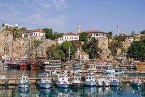 antalya, Kalkon - november 15, 2022. naturskön hamn visningar - populär destination för turism. foto