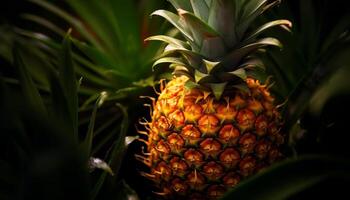 ai genererad friskhet och sötma i en tropisk ananas genererad förbi ai foto