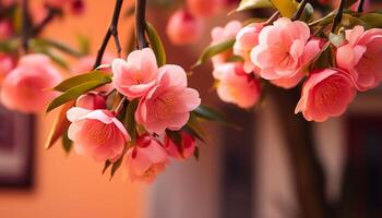 ai genererad friskhet av springtime blommar i vibrerande bukett av mång färgad blommor genererad förbi ai foto