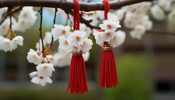 ai genererad de körsbär blomma symboliserar kärlek och tillväxt i japansk kultur genererad förbi ai foto