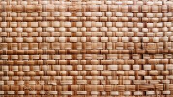 ai genererad brun bambu väva textur, en natur bakgrund med hantverk charm. ai genererad. foto