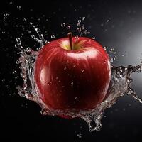 ai genererad ett äpple är stänk i vatten foto
