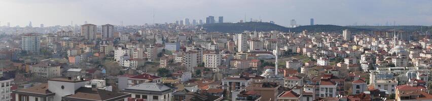 panorama av f istanbul bostads- byggnader foto