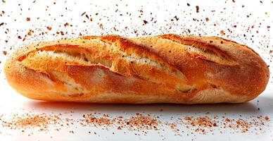 ai genererad franska baguette, bröd och mjöl produkt - ai genererad bild foto