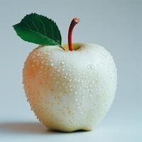 ai genererad mogen vit äpple på en vit bakgrund - ai genererad bild foto