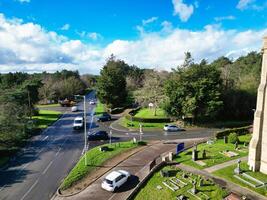 antenn se av stad Centrum av welwyn trädgård stad av England Storbritannien. Mars 1:a, 2024 foto