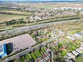 hög vinkel se av central hattfält stad av England, bra Storbritannien. Mars 9:e, 2024 foto