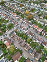 antenn se av bostads- distrikt och verklig egendom hem på hemel hampstead stad av England Storbritannien. november 5:e, 2023 foto
