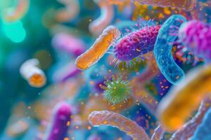ai genererad olika färgrik abstrakt microbiome foto