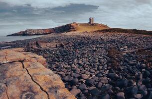 bamburgh gammal slott i Northumberland foto