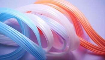 ai genererad abstrakt färgrik fiber kabel- bakgrund. 3d framställa foto