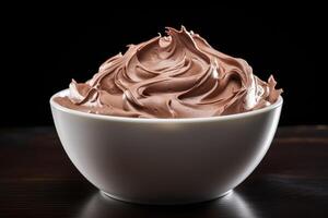 ai genererad utsökt choklad pudding attrapp foto