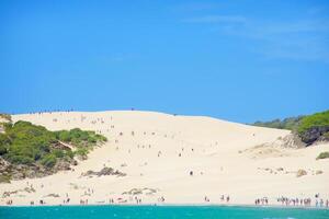 panorama- av de sand sanddyner av bolonia strand foto