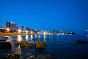 haeundae strand i busan, söder korea foto