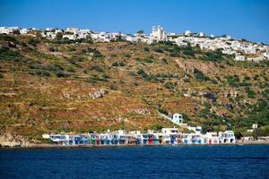 klima och plaka byar på milos ö, grekland foto