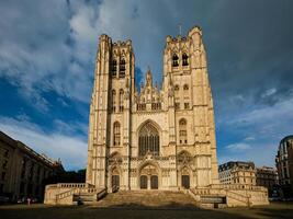 katedralen i St. michael och st. gudula i Bryssel, Belgien foto