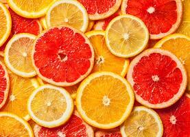 färgglada citrusfruktskivor foto