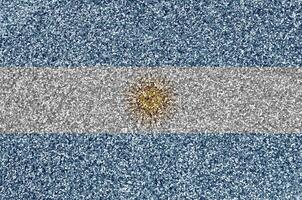 argentina flagga avbildad på många små skinande paljetter. färgrik festival bakgrund för fest foto