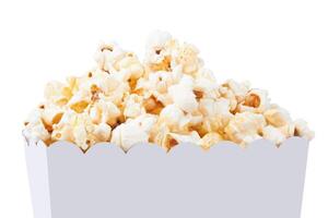 popcorn på vit foto