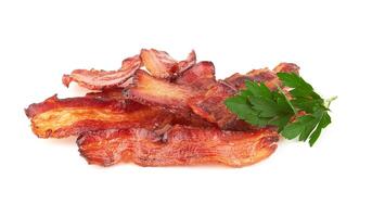 kokta skivor av bacon foto