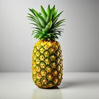 ai genererad en ananas på en vit bakgrund foto