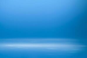 blå lutning abstrakt bakgrund av tömma blå rum i 3d bakgrund med strålkastare på skede. foto