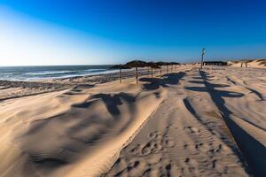 costa nova strand i aveiro, portugal foto