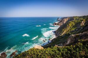 de klippor av cabo da roca, portugal. de västligaste punkt av Europa. foto