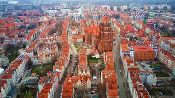 antenn se av gdansk stad i polen. foto