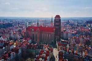 antenn se av gdansk stad i polen. foto