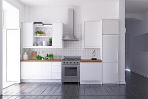 modern scandinavian stil kök interiör. foto