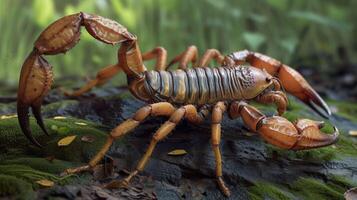 ai genererad scorpion rör på sig tvärs över sand foto